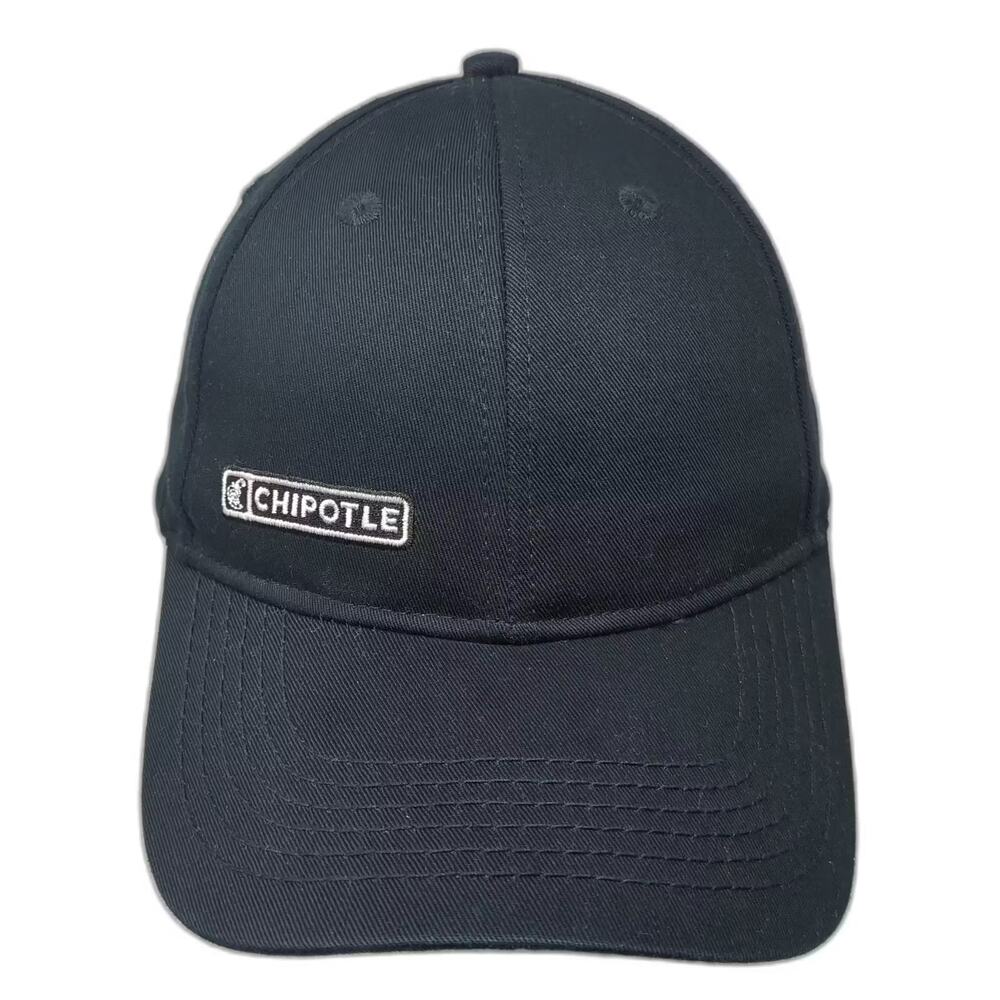 Loomstate Chipotle Baseball Cap Black White OS Hat Strapback Patch Logo